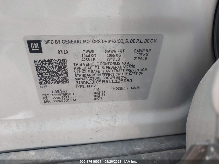 2020 CHEVROLET TRAX LS - 3GNCJKSB9LL125050