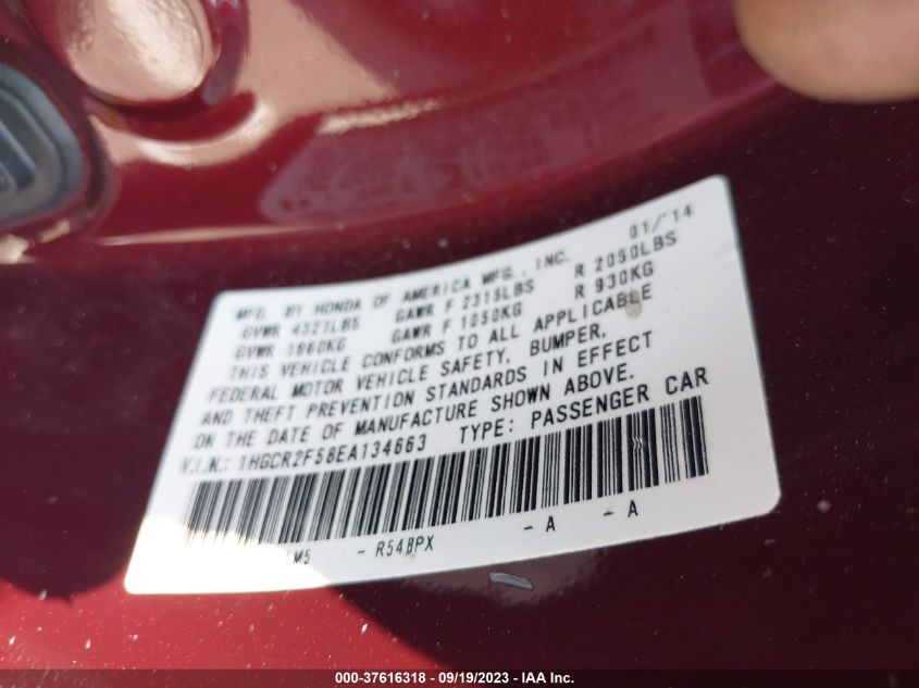 2014 HONDA ACCORD SPORT - 1HGCR2F58EA134663