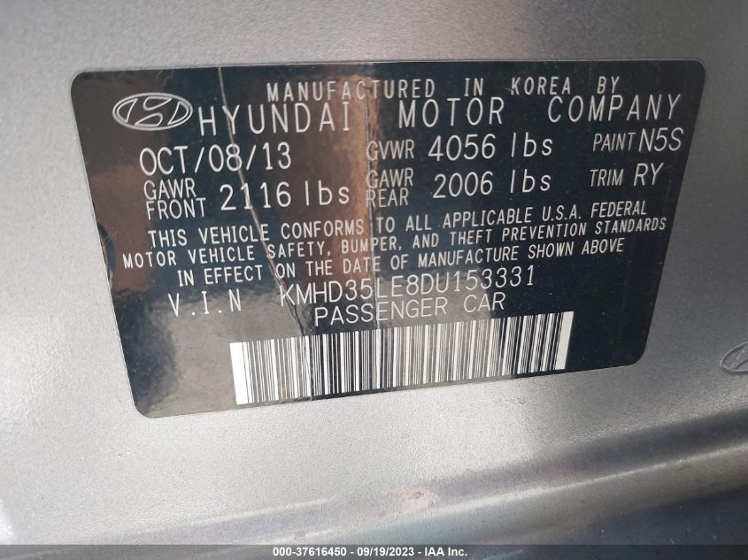 2013 HYUNDAI ELANTRA GT - KMHD35LE8DU153331