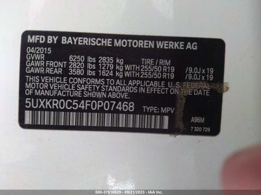 5UXKR0C54F0P07468 2015 BMW X5, photo no. 9