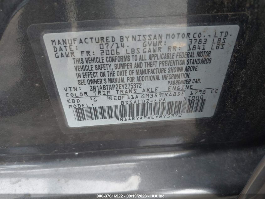 2014 NISSAN SENTRA SV - 3N1AB7AP2EY275372