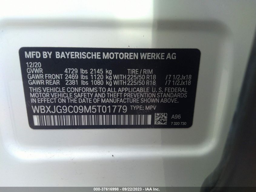 2021 BMW X1 XDRIVE28I - WBXJG9C09M5T01779