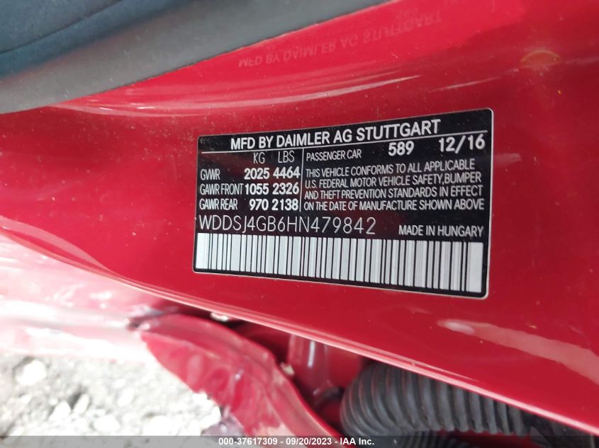 2017 MERCEDES-BENZ CLA CLA 250 - WDDSJ4GB6HN479842