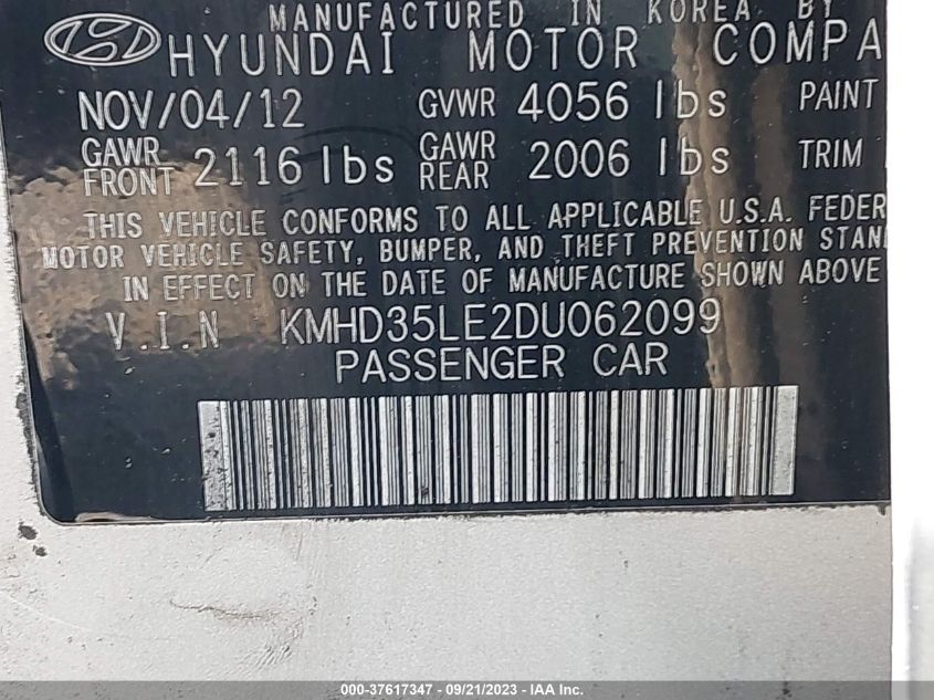 2013 HYUNDAI ELANTRA GT - KMHD35LE2DU062099