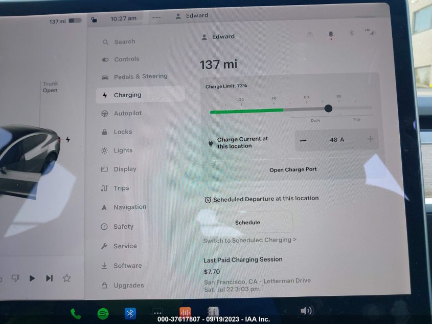2018 TESLA MODEL 3 RANGE BATTERY - 5YJ3E1EAXJF004128