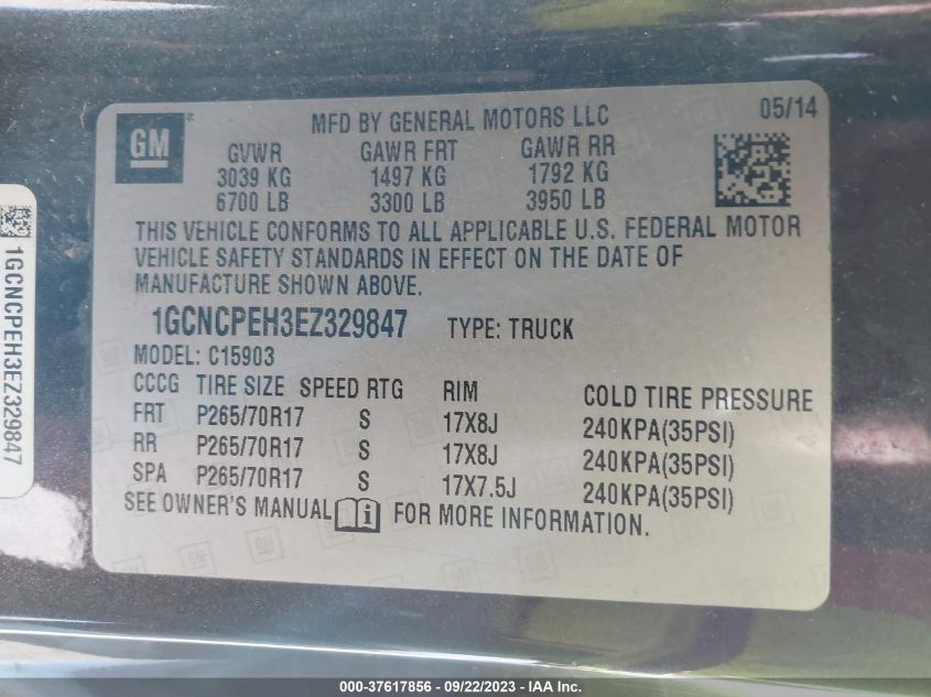 2014 CHEVROLET SILVERADO 1500 WORK TRUCK - 1GCNCPEH3EZ329847
