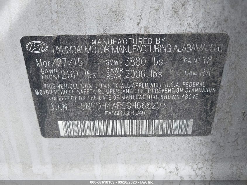 2016 HYUNDAI ELANTRA SE/SPORT/LIMITED - 5NPDH4AE9GH666203