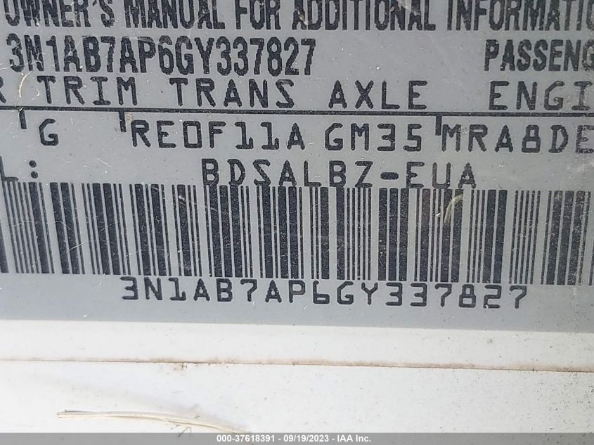 2016 NISSAN SENTRA S - 3N1AB7AP6GY337827