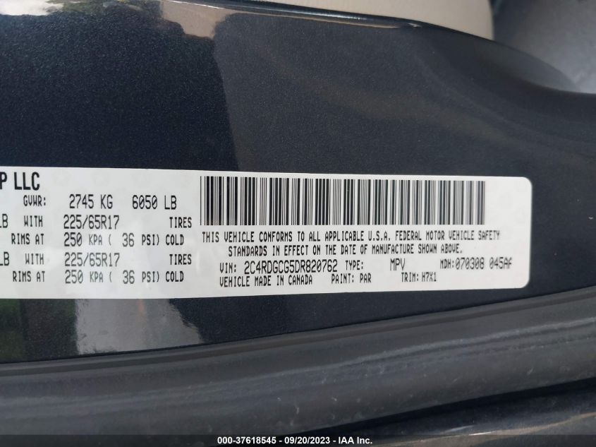 2013 DODGE GRAND CARAVAN SXT - 2C4RDGCG5DR820762