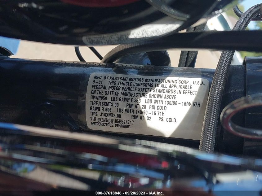 2005 KAWASAKI VN800 B - JKBVNCB105B524717