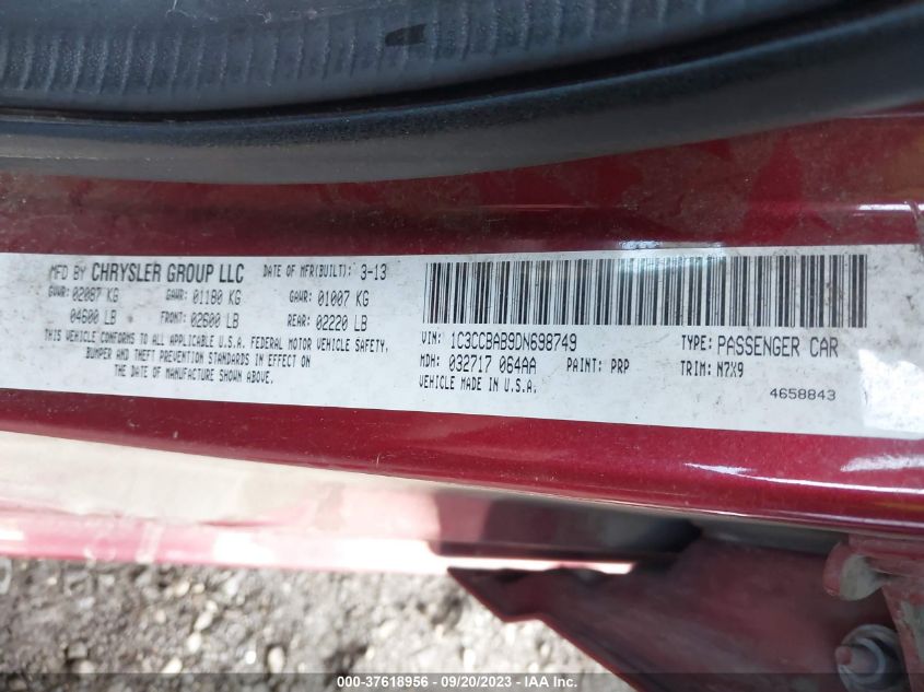 2013 CHRYSLER 200 LX - 1C3CCBAB9DN698749