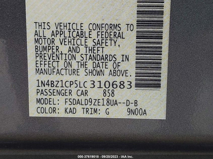 VIN 1N4BZ1CP5LC310683 2020 NISSAN LEAF SV PLUS