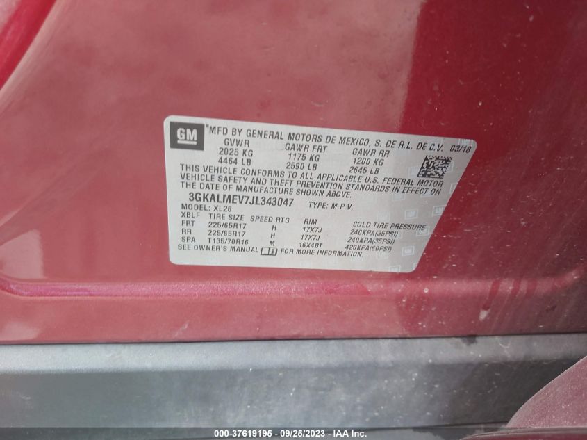 2018 GMC TERRAIN SLE - 3GKALMEV7JL343047
