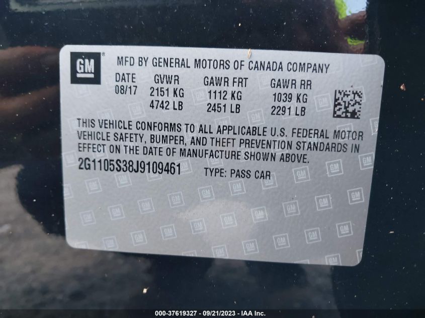 2018 CHEVROLET IMPALA LT - 2G1105S38J9109461