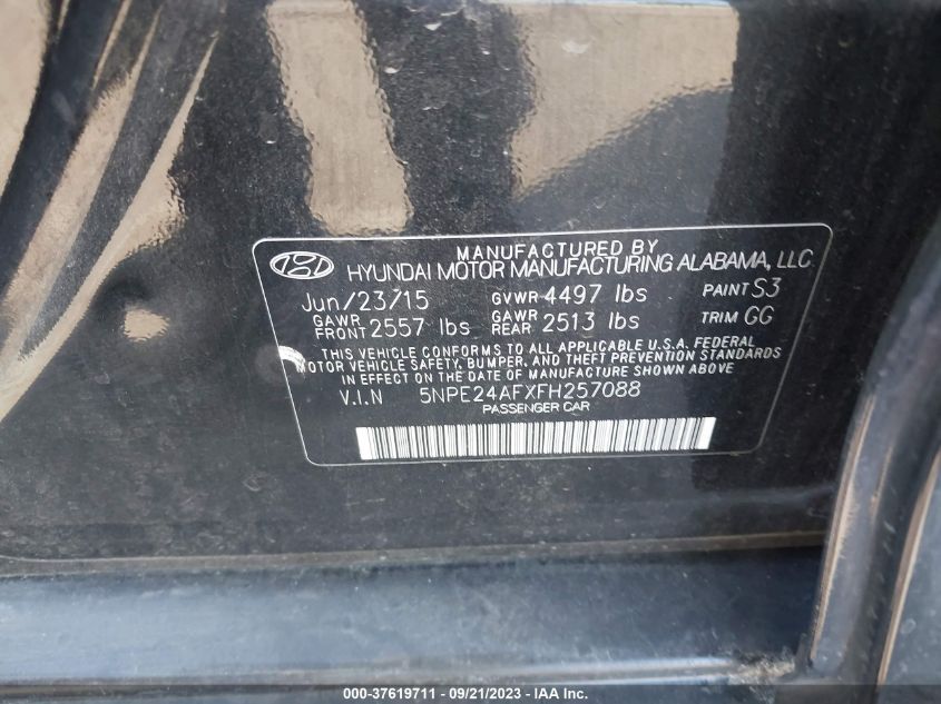 2015 HYUNDAI SONATA 2.4L SE - 5NPE24AFXFH257088