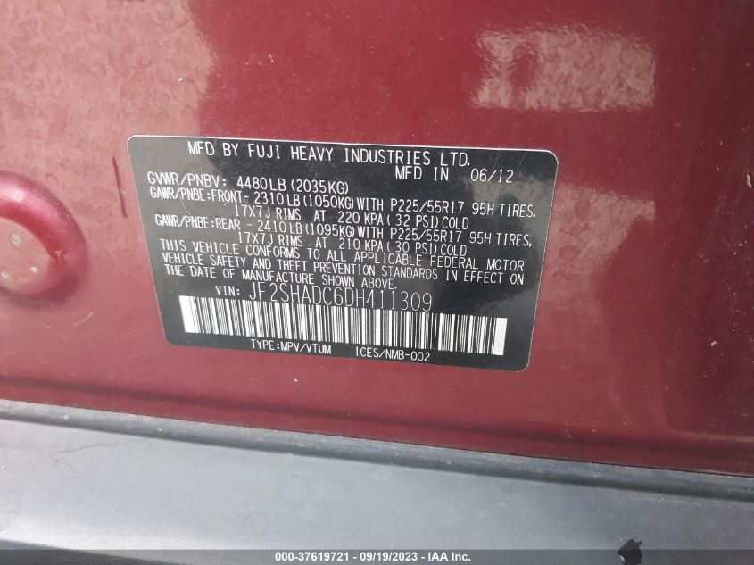 2013 SUBARU FORESTER 2.5X PREMIUM - JF2SHADC6DH411309