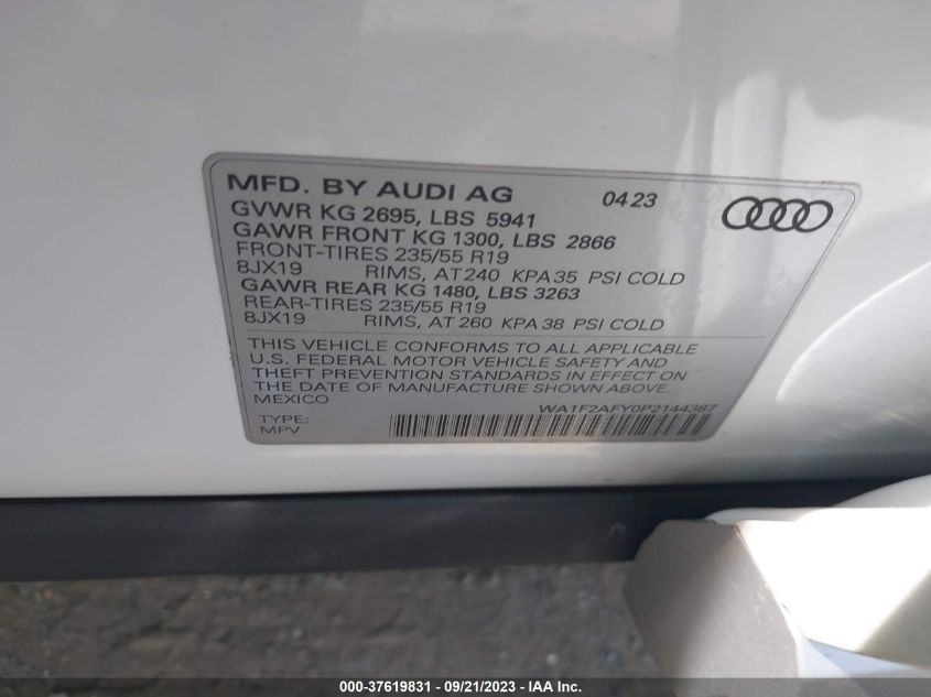2023 AUDI Q5 S LINE PRESTIGE - WA1F2AFY0P2144387