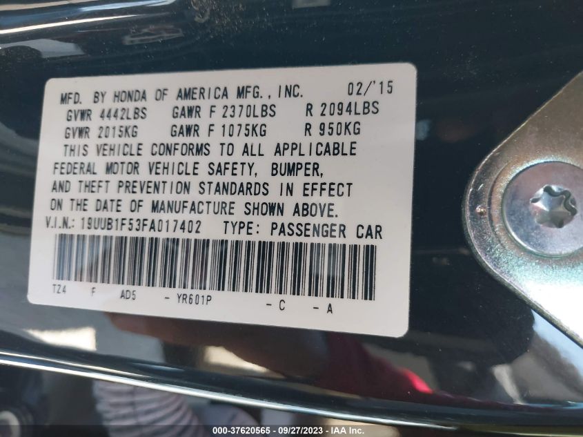 2015 ACURA TLX - 19UUB1S53SA017402