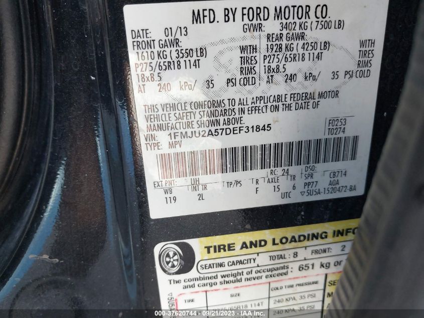 2013 FORD EXPEDITION LIMITED - 1FMJU2A57DEF31845