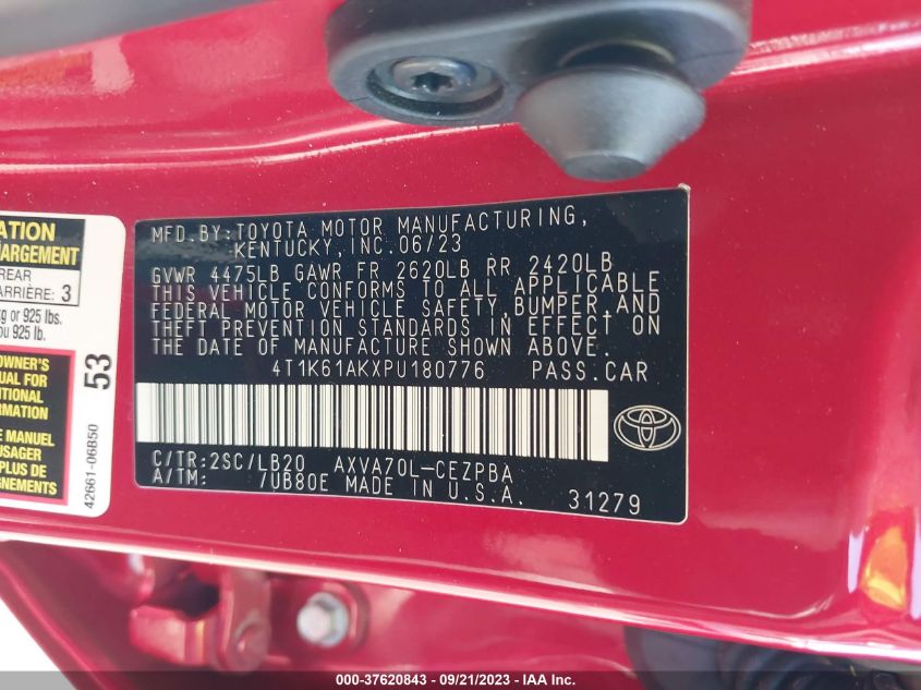 2023 TOYOTA CAMRY XSE - 4T1K61AKXPU180776