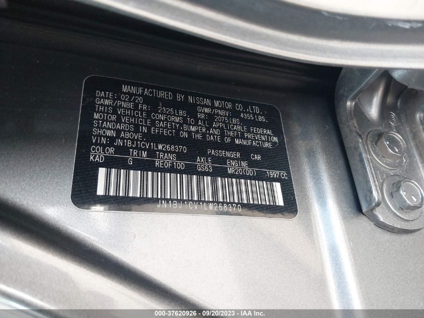 2020 NISSAN ROGUE SPORT S - JN1BJ1CV1LW268370