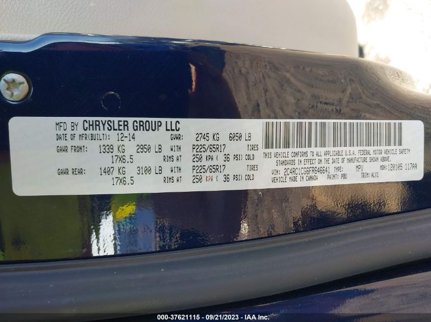 2015 CHRYSLER TOWN & COUNTRY TOURING L - 2C4RC1CG6FR646641