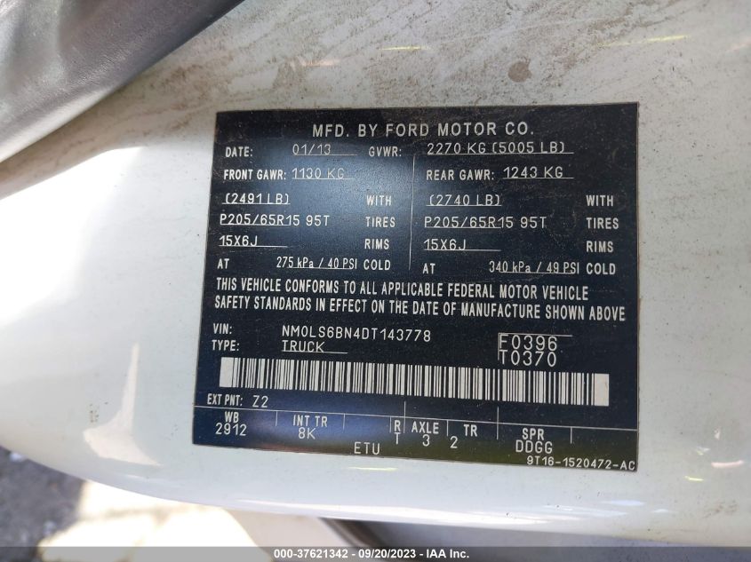 2013 FORD TRANSIT CONNECT XLT - NM0LS6BN4DT143778
