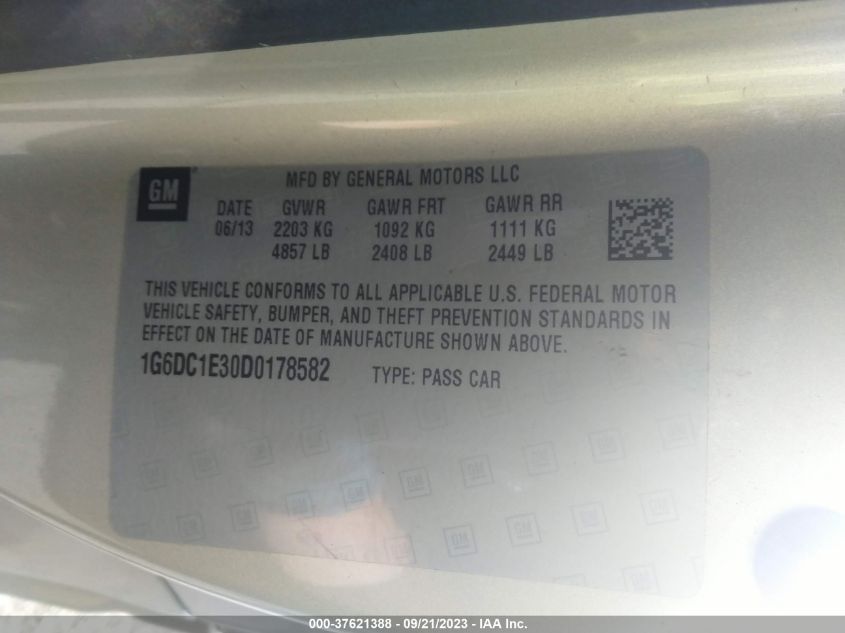 2013 CADILLAC CTS COUPE 1G6DC1E30D0178582