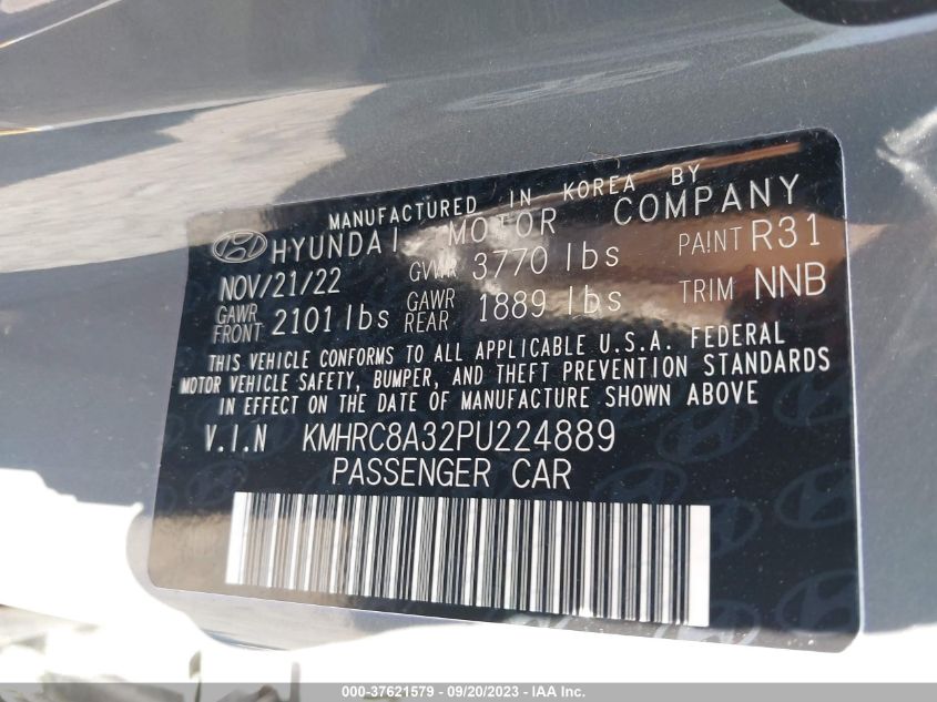 VIN KMHRC8A32PU224889 2023 HYUNDAI VENUE LIMITED
