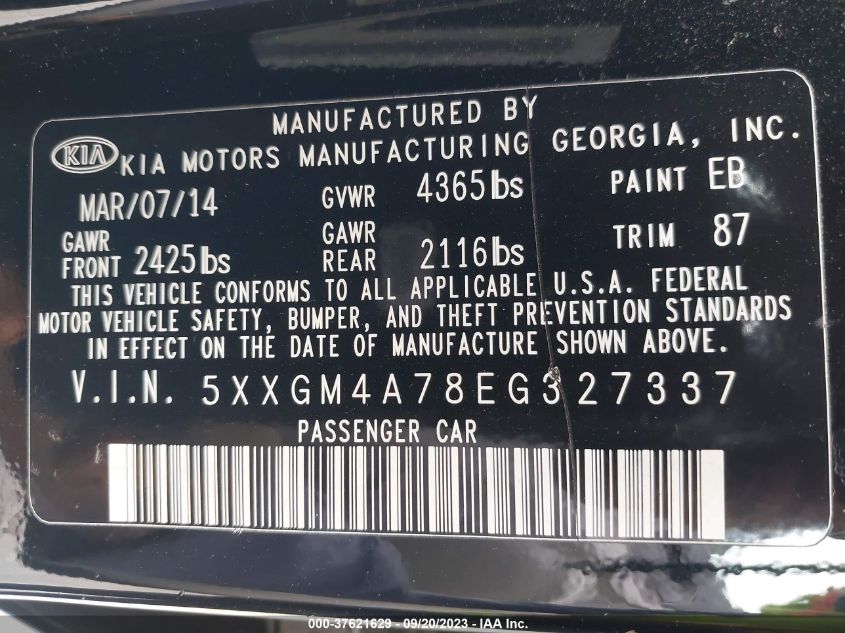 2014 KIA OPTIMA LX - 5XXGM4A78EG327337