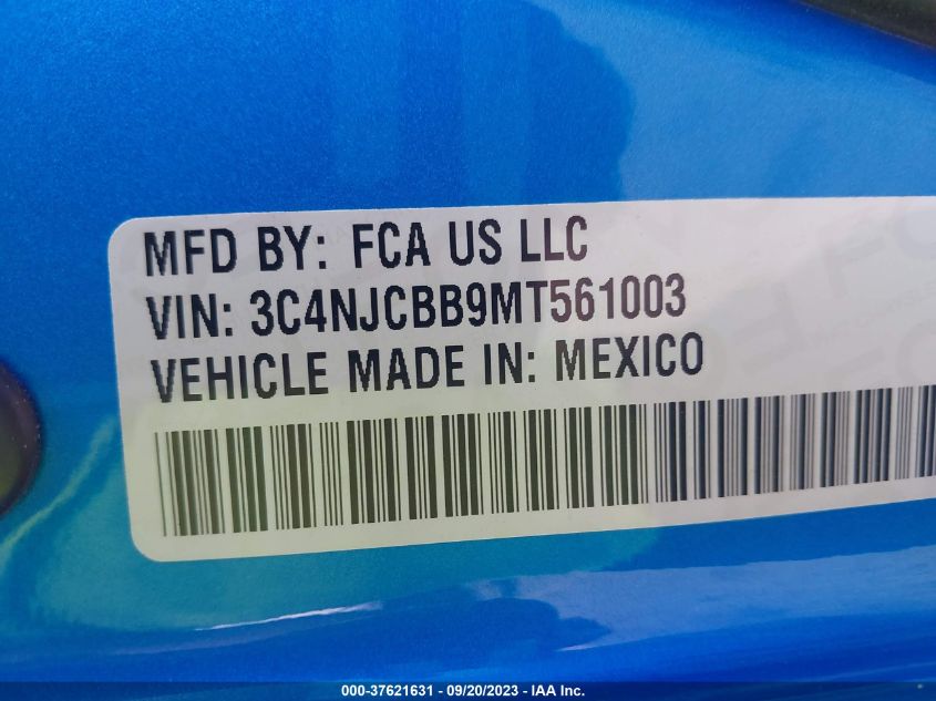 2021 JEEP COMPASS LATITUDE - 3C4NJCBB9MT561003