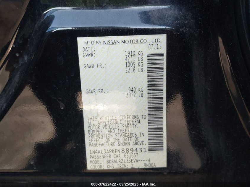 2015 NISSAN ALTIMA 2.5 SL - 1N4AL3AP6FN889431