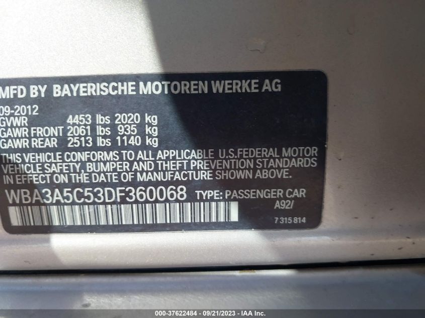 2013 BMW 328I WBA3A5C53DF360068