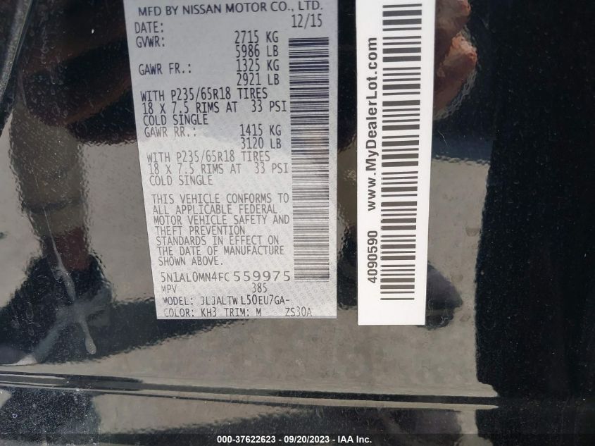 2015 INFINITI QX60 - 5N1AL0MN4FC559975