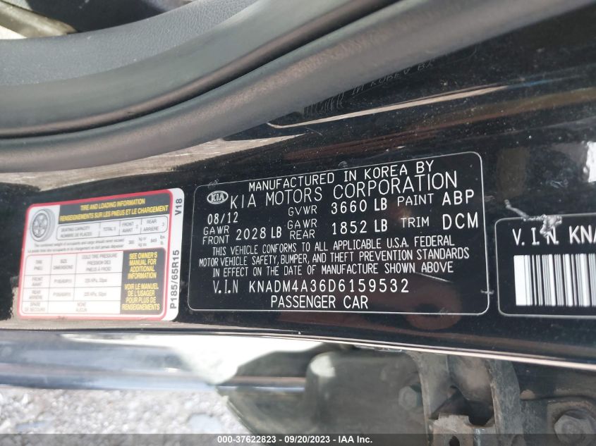 2013 KIA RIO LX - KNADM4A36D6159532