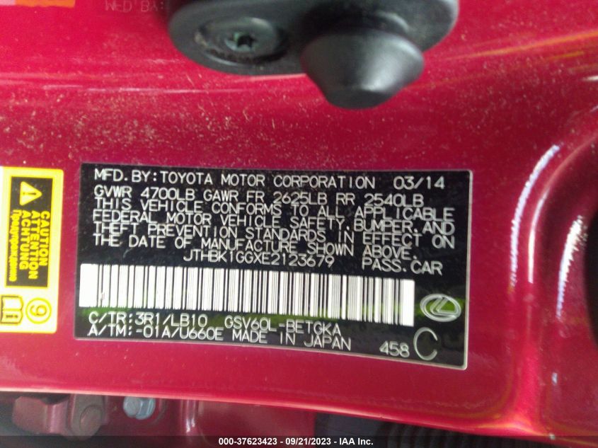 2014 LEXUS ES 350 - JTHBK1GGXE2123679
