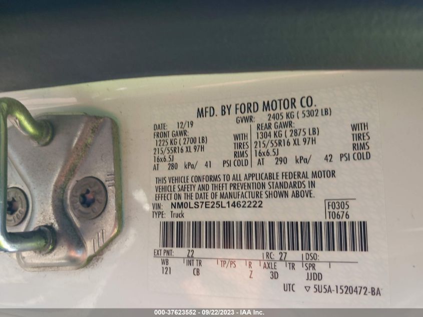2020 FORD TRANSIT CONNECT VAN XL NM0LS7E25L1462222