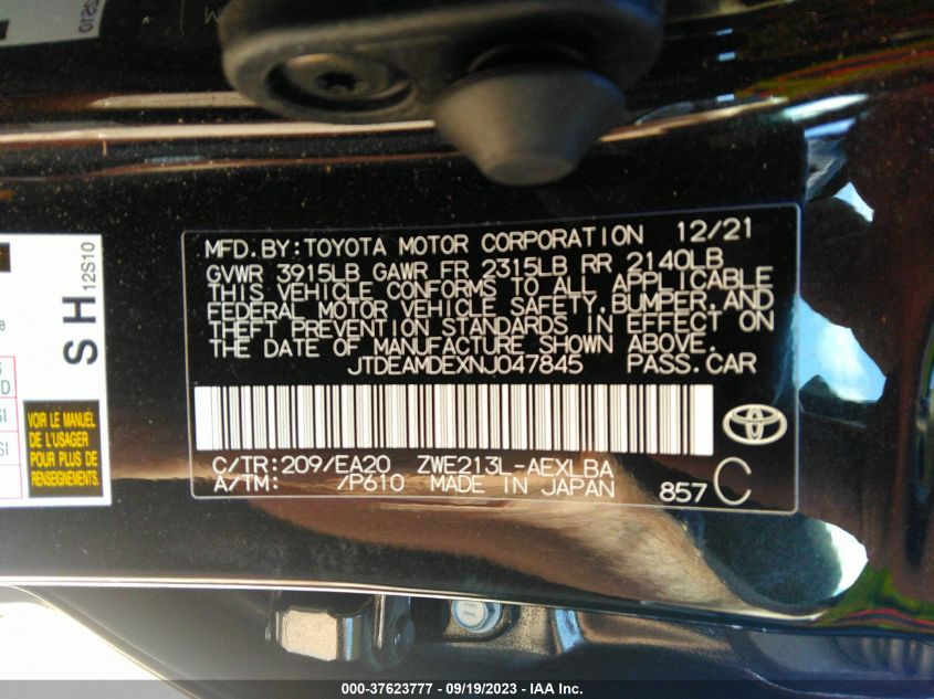 JTDEAMDEXNJ047845 Toyota Corolla HYBRID LE 9