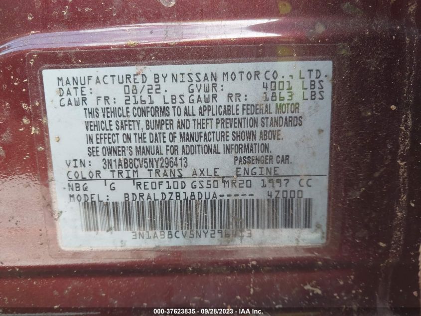 2022 NISSAN SENTRA SV - 3N1AB8CV5NY296413