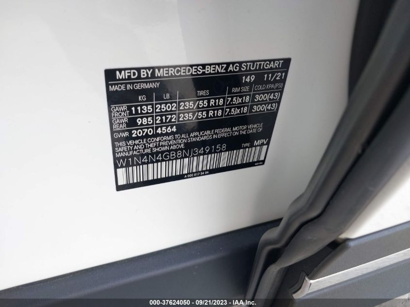 2022 MERCEDES-BENZ GLA 250 - W1N4N4GB8NJ349158