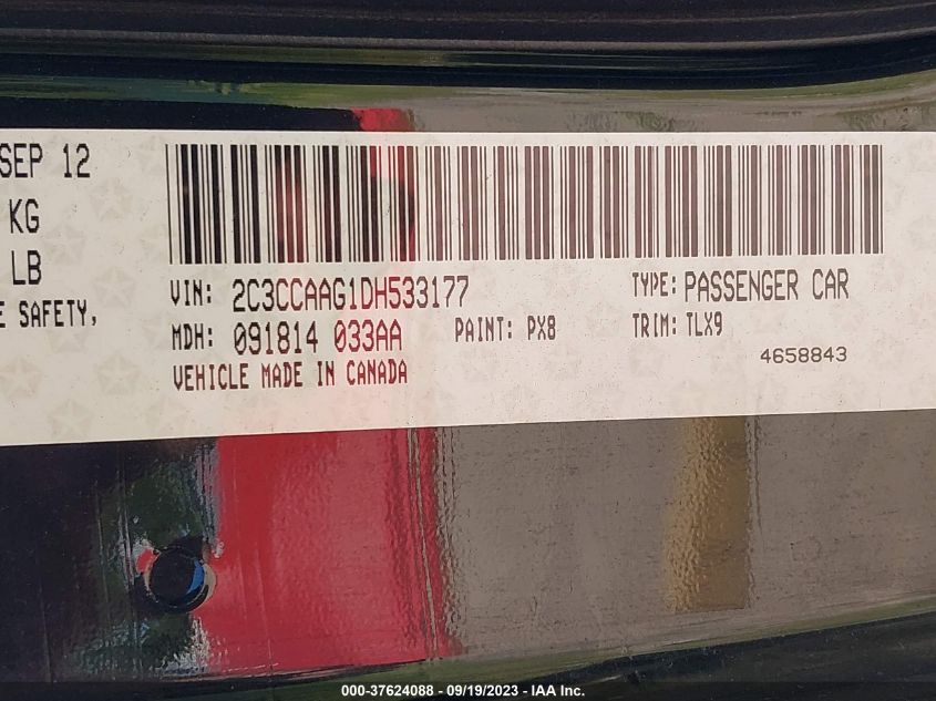 2013 CHRYSLER 300 - 2C3CCAAG1DH533177