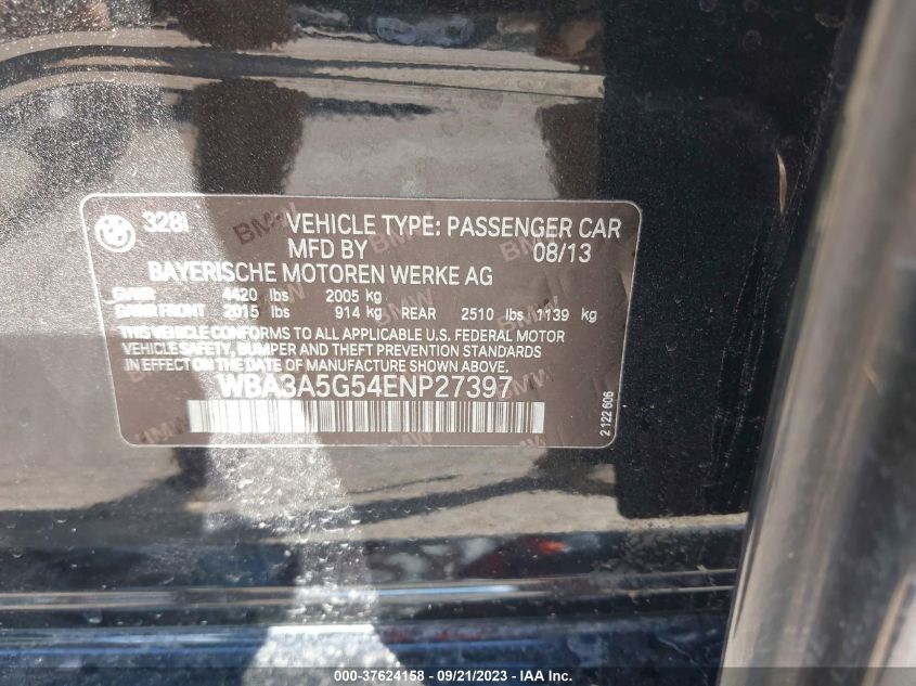 2014 BMW 328I - WBA3A5G54ENP27397