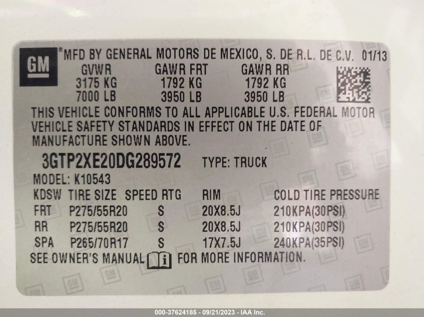 2013 GMC SIERRA 1500 DENALI - 3GTP2XE20DG289572
