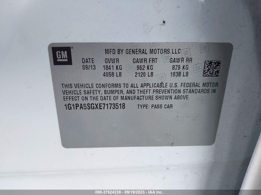 2014 CHEVROLET CRUZE LS - 1G1PA5SGXE7173518
