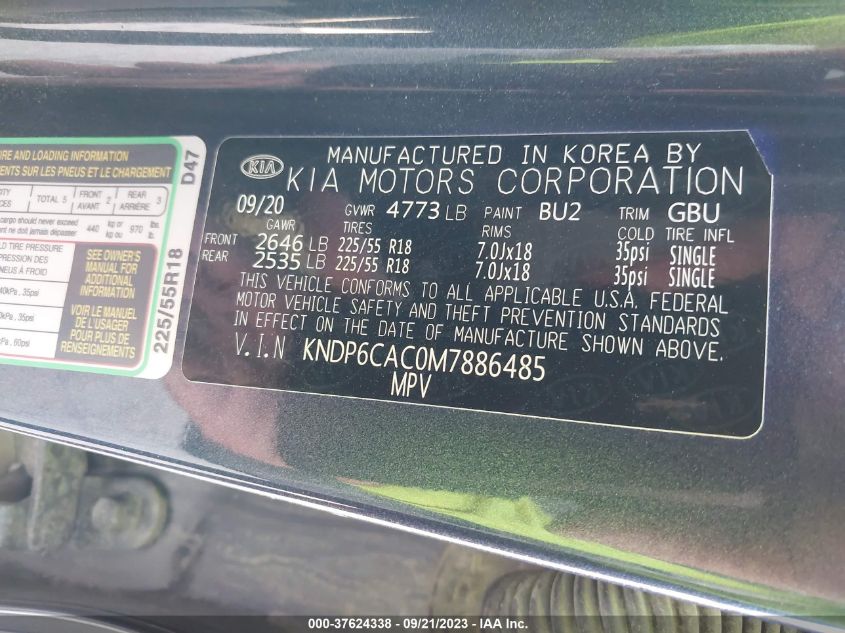 2021 KIA SPORTAGE S - KNDP6CAC0M7886485