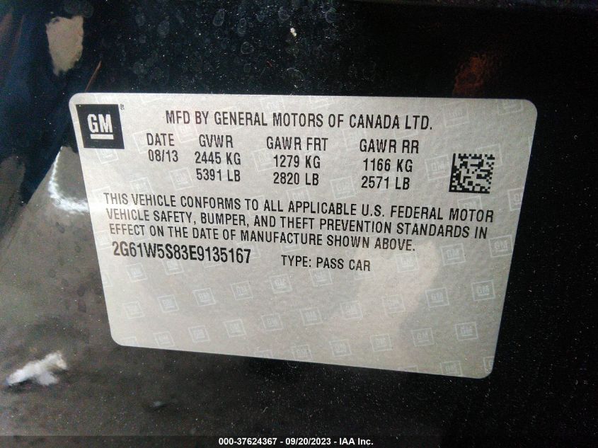 2014 CADILLAC XTS PLATINUM - 2G61W5S83E9135167