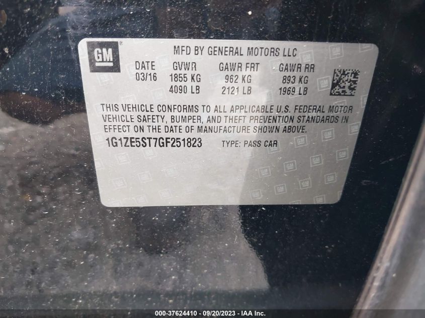 2016 CHEVROLET MALIBU LT - 1G1ZE5ST7GF251823