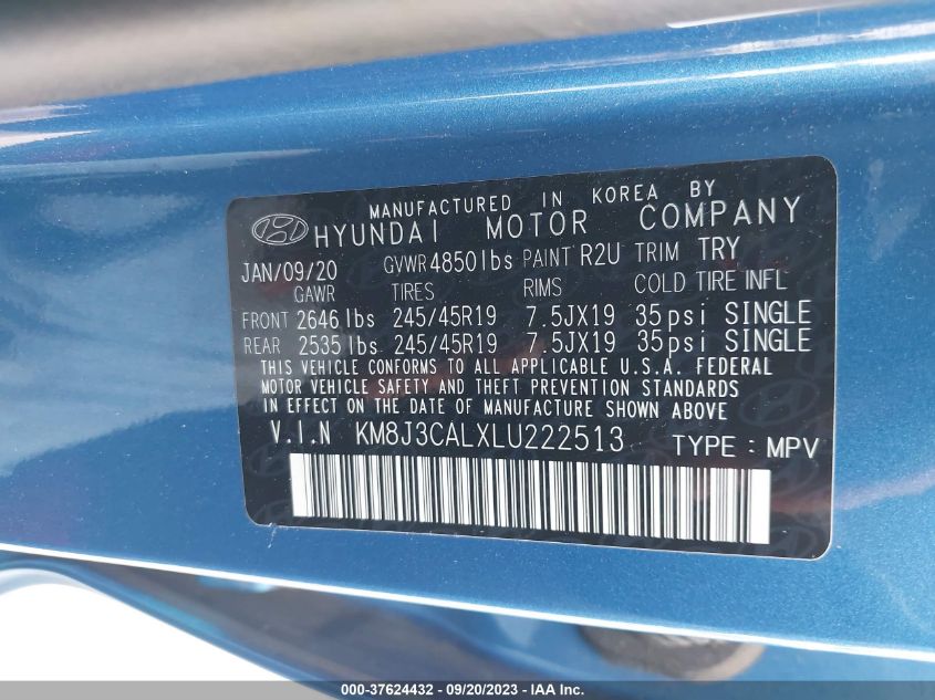 2020 HYUNDAI TUCSON SPORT - KM8J3CALXLU222513