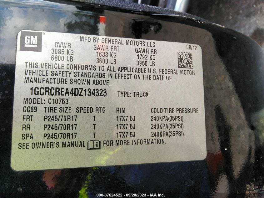 2013 CHEVROLET SILVERADO 1500 LS - 1GCRCREA4DZ134323