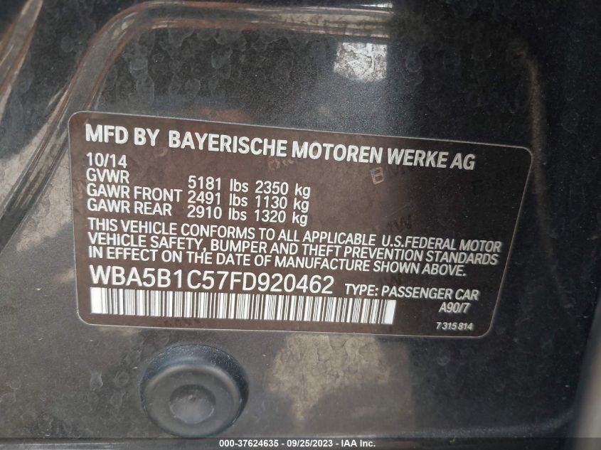 2015 BMW 535I - WBA5B1C57FD920462